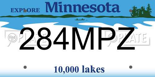284MPZ Minnesota License Plate
