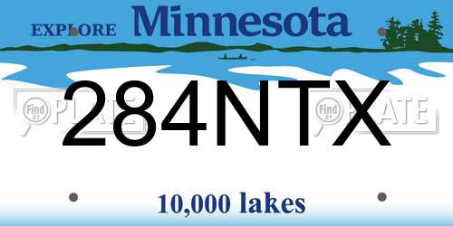 284NTX Minnesota License Plate