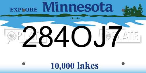 284OJ7 Minnesota License Plate
