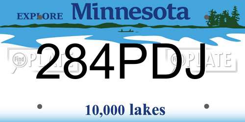 284PDJ Minnesota License Plate