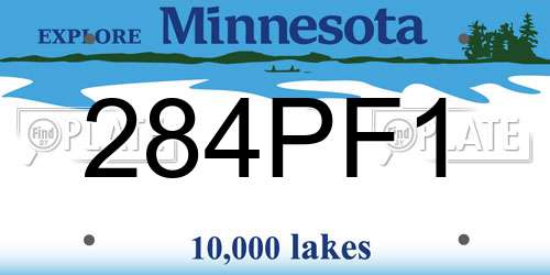 284PF1 Minnesota License Plate
