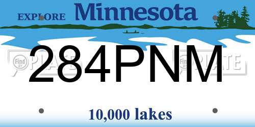 284PNM Minnesota License Plate