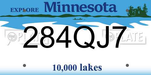 284QJ7 Minnesota License Plate
