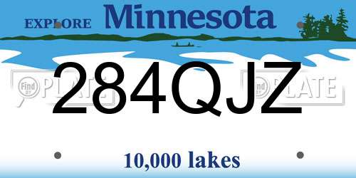 284QJZ Minnesota License Plate