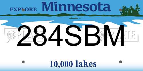 284SBM Minnesota License Plate