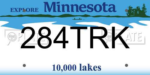 284TRK Minnesota License Plate