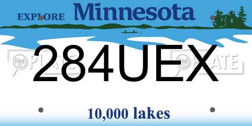 284UEX Minnesota License Plate