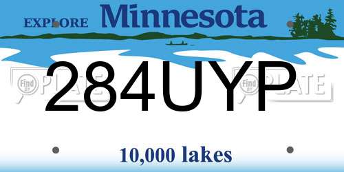 284UYP Minnesota License Plate