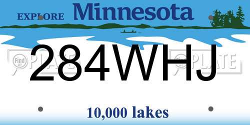 284WHJ Minnesota License Plate