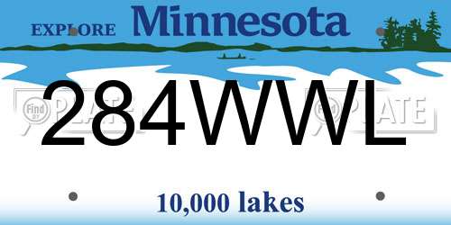 284WWL Minnesota License Plate