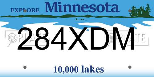 284XDM Minnesota License Plate