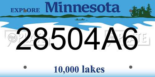 28504A6 Minnesota License Plate