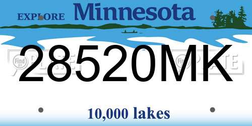 28520MK Minnesota License Plate