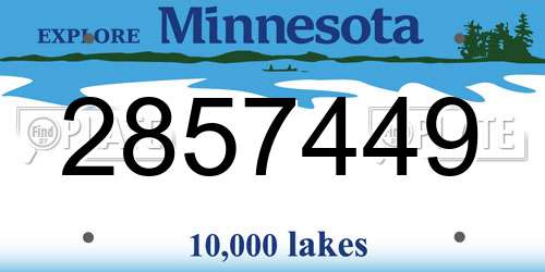 2857449 Minnesota License Plate