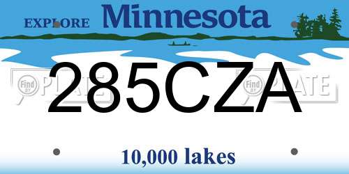 285CZA Minnesota License Plate