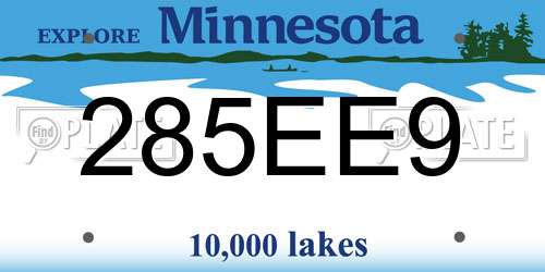 285EE9 Minnesota License Plate