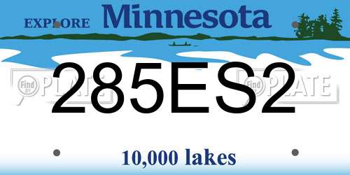 285ES2 Minnesota License Plate