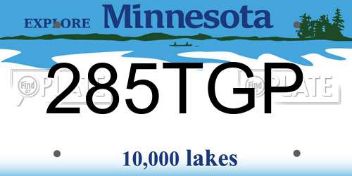 285TGP Minnesota License Plate