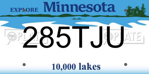 285TJU Minnesota License Plate