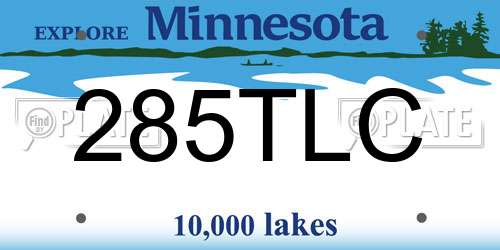 285TLC Minnesota License Plate