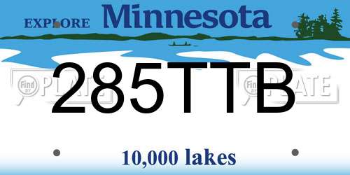 285TTB Minnesota License Plate