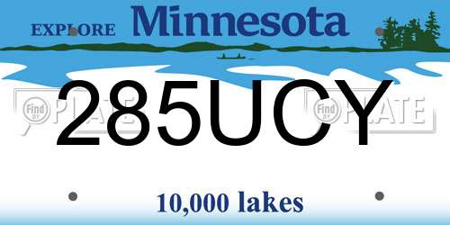 285UCY Minnesota License Plate
