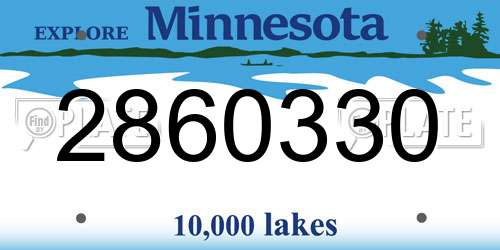 2860330 Minnesota License Plate