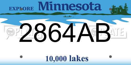 2864AB Minnesota License Plate