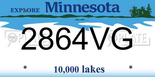 2864VG Minnesota License Plate
