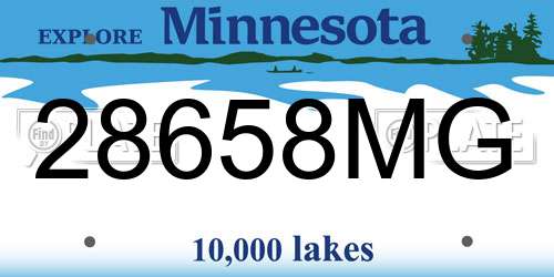 28658MG Minnesota License Plate
