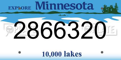 2866320 Minnesota License Plate