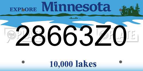 28663Z0 Minnesota License Plate
