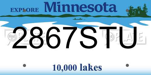 2867STU Minnesota License Plate
