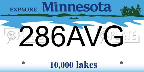 286AVG Minnesota License Plate