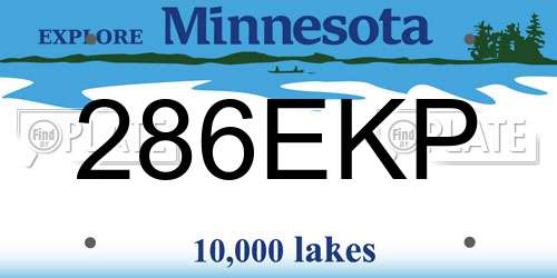 286EKP Minnesota License Plate