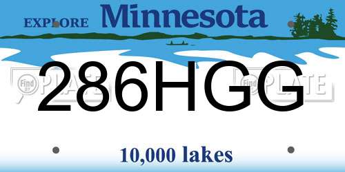 286HGG Minnesota License Plate