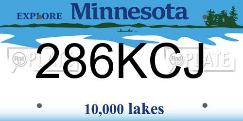 286KCJ Minnesota License Plate