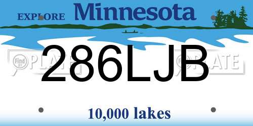 286LJB Minnesota License Plate