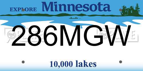286MGW Minnesota License Plate