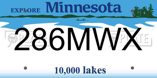 286MWX Minnesota License Plate