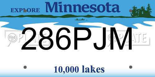 286PJM Minnesota License Plate