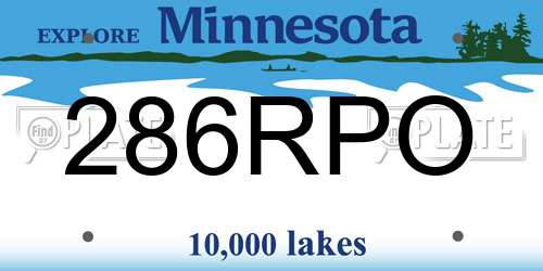286RPO Minnesota License Plate
