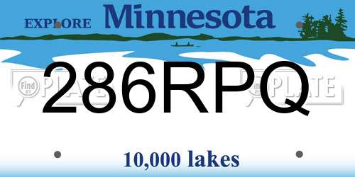 286RPQ Minnesota License Plate