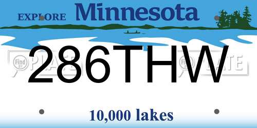 286THW Minnesota License Plate