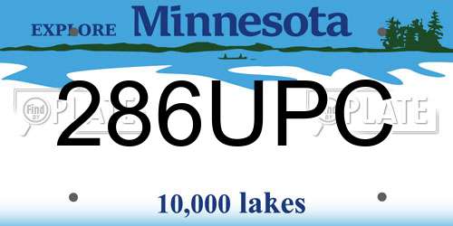 286UPC Minnesota License Plate