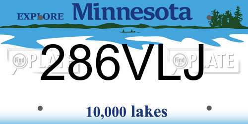 286VLJ Minnesota License Plate