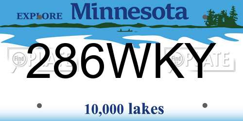 286WKY Minnesota License Plate