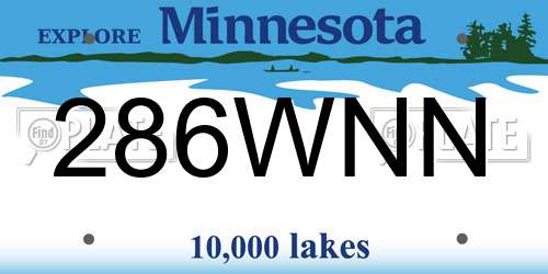 286WNN Minnesota License Plate