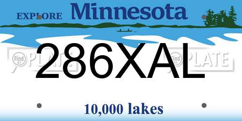 286XAL Minnesota License Plate