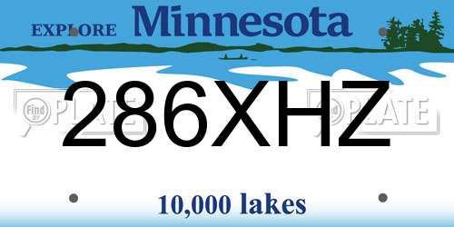 286XHZ Minnesota License Plate